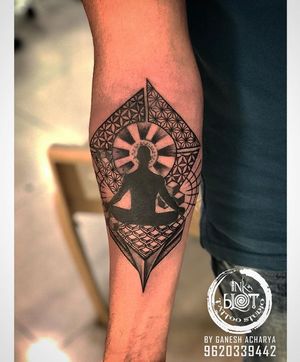 Custom meditation 🧘‍♂️ tattoo done @inkblottattooz  Book ur appointment now :9620339442 #meditation #tattoo #tattoos #tattooshop #tattooideas #makeovers #tattooartist #tattoodesign #tattoolife #geomatrictattoo #floweroflife #tattooink #darktattoo #tattooworkers #inked #ink #tattoostudio #reels #trolls_official #tatt #tattoomagazine #jhaiho #customtattoo #banglore #jayanagar #btmlayout #jpnagar #eater
