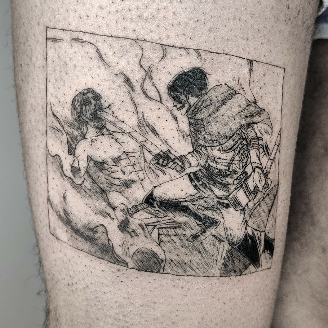 Attack on Titan tattoo done by dostattoo To submit your work use the  tag animemasterink And dont forget to share our page  Instagram