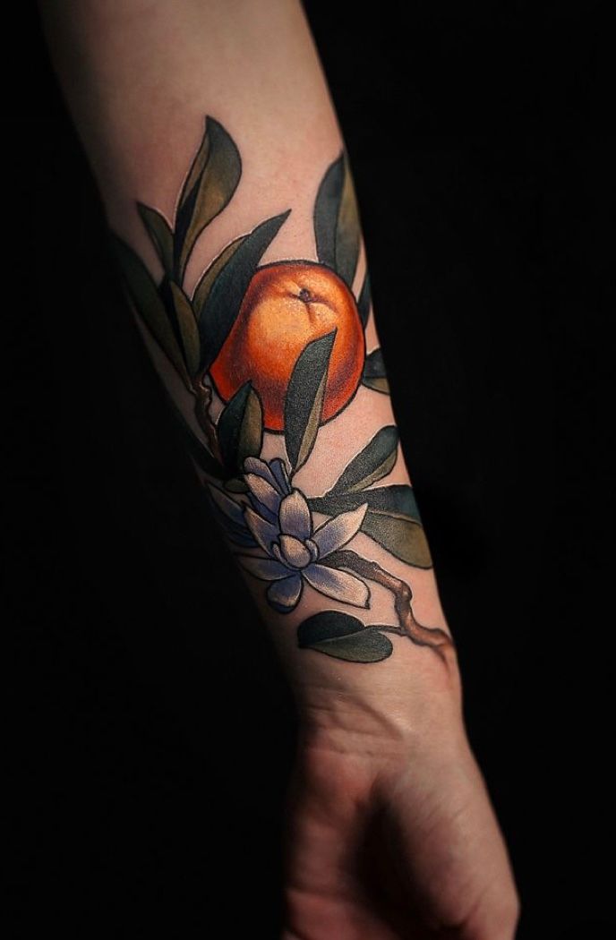 Neotraditional Orange Blossom  Tattoos Blossom tattoo New tattoos