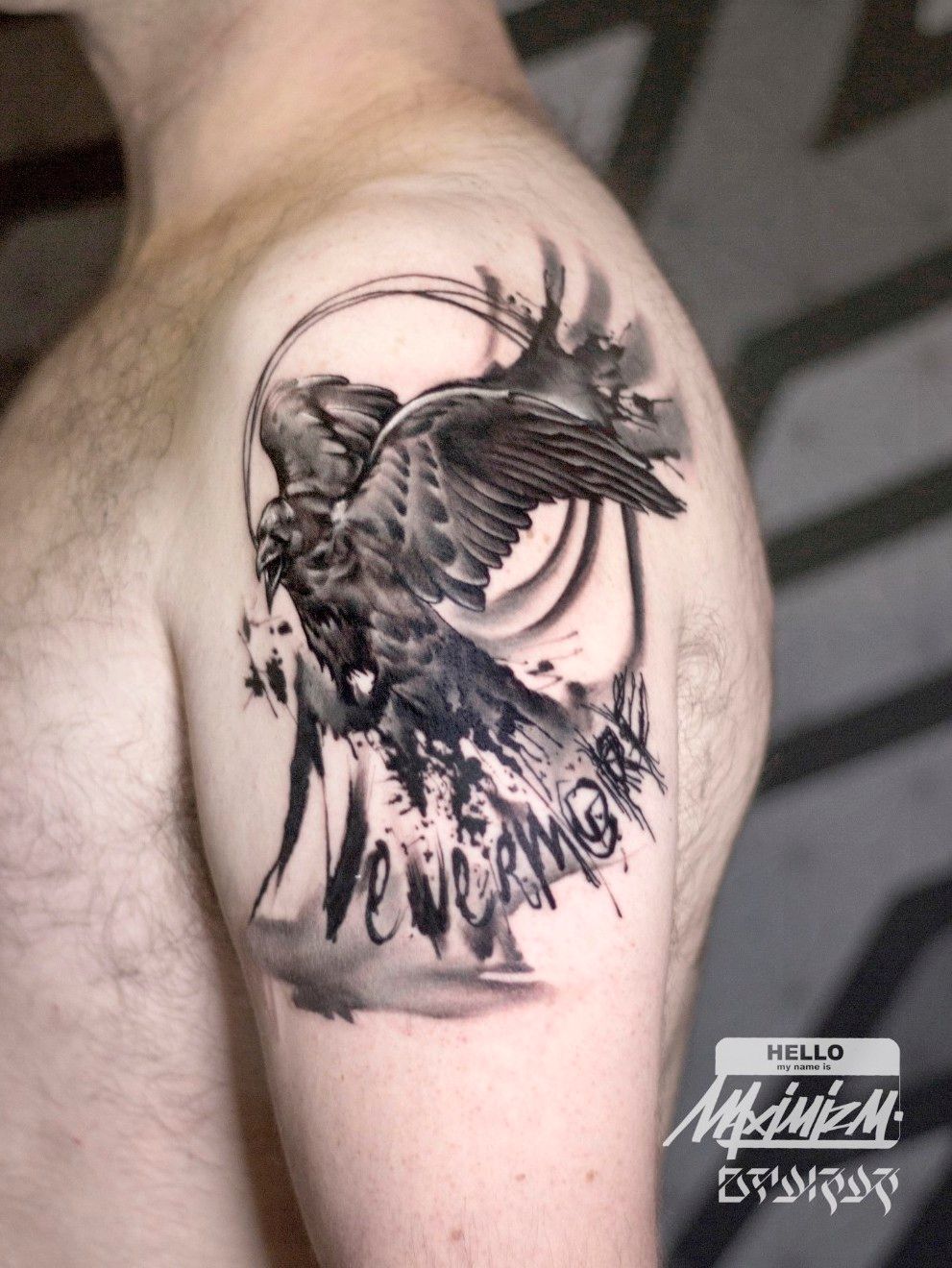 Tattoo uploaded by Joe  Quoth the raven nevermore JoaoBosco Fantasy  FantasyTattoos Raven Skull blackandgrey side sidepiece sexytattoo  horror realism  Tattoodo
