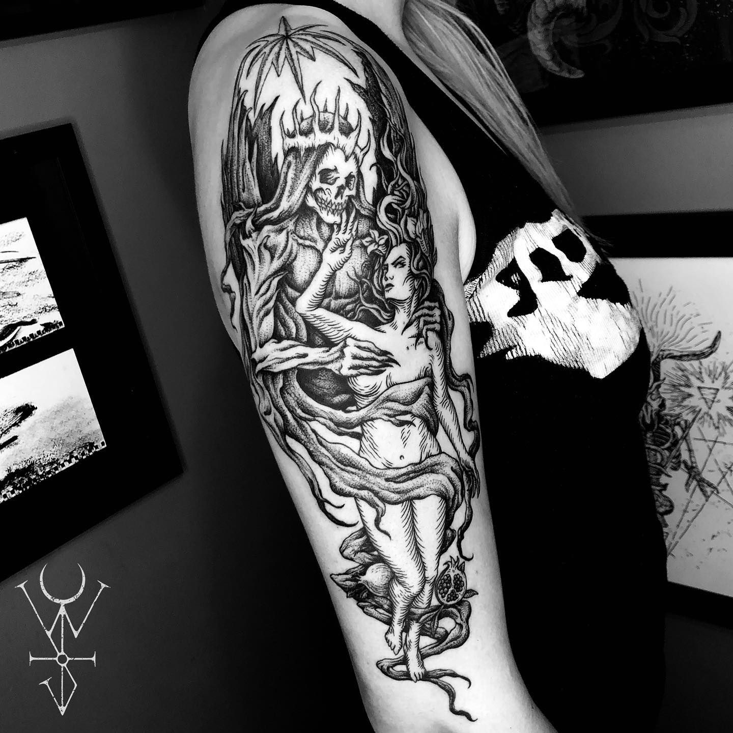 Hades and Persephone Half Sleeve by Eddie Zavala TattooNOW