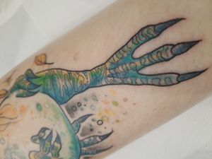 T-rex watercolour tattoo - detail