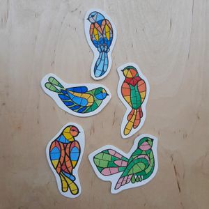 Color Mosaic Tattoo, birds