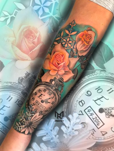 Customized floral and pocket watch 