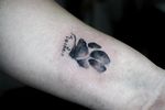 𝙄𝙂: 𝙣𝙖𝙩𝙚_𝙩𝙝𝙖𝙞𝙡𝙖𝙣𝙙 🌿 Minimal black and grey dog paw tattoo by a tattoo artist in Chiang Mai, Thailand