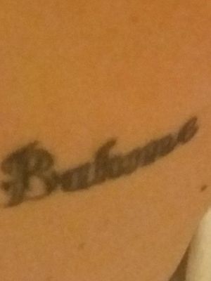 Bahme (my last name & first tattoo)