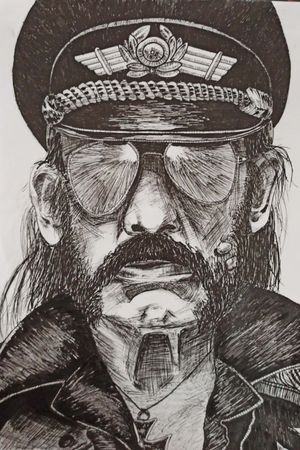 Portrait of Lemmy Kilmister, lead singer and bassist of Motörhead#sketch #lemmykilmister #motöthead #aceofspades #tattoo #tattoosketch 