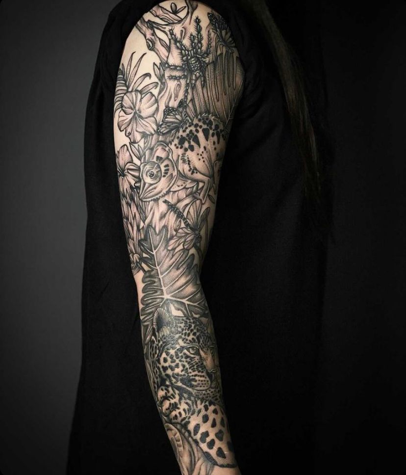 Tattoo uploaded by Javier Antunez • Tropical/jungle sleeve • Tattoodo