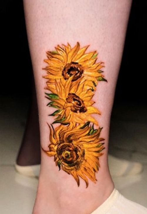 van gogh sunflowers tattoo