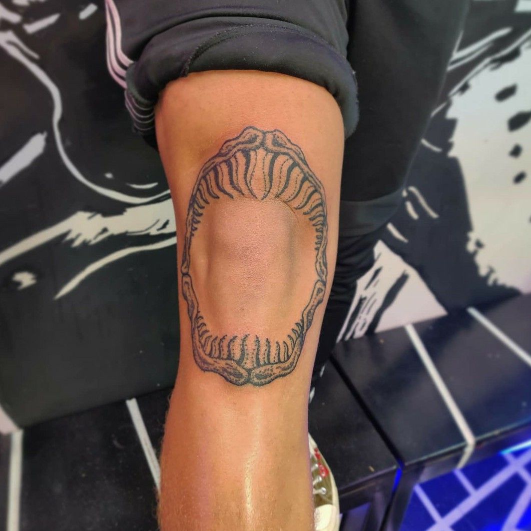 Shark Jaw Tattoo Knee by adrianobelloti  Tattoogridnet
