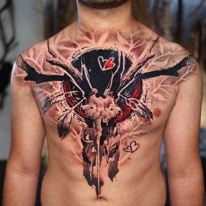 Tattoo uploaded by Alessio Vanzan • Harpy eagle and breakfast