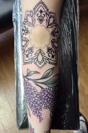 My mandala and lilac tattoo 