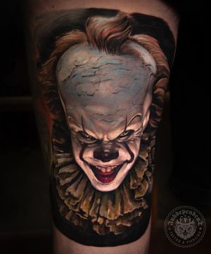 "It" horror clown tattoo by Charlie Lame