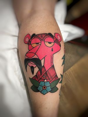 Bright & bold, chicano pink panther by Xavier (@elpinceloco)
