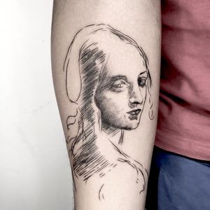 Head of a Young Woman [Leonardo Da Vinci]