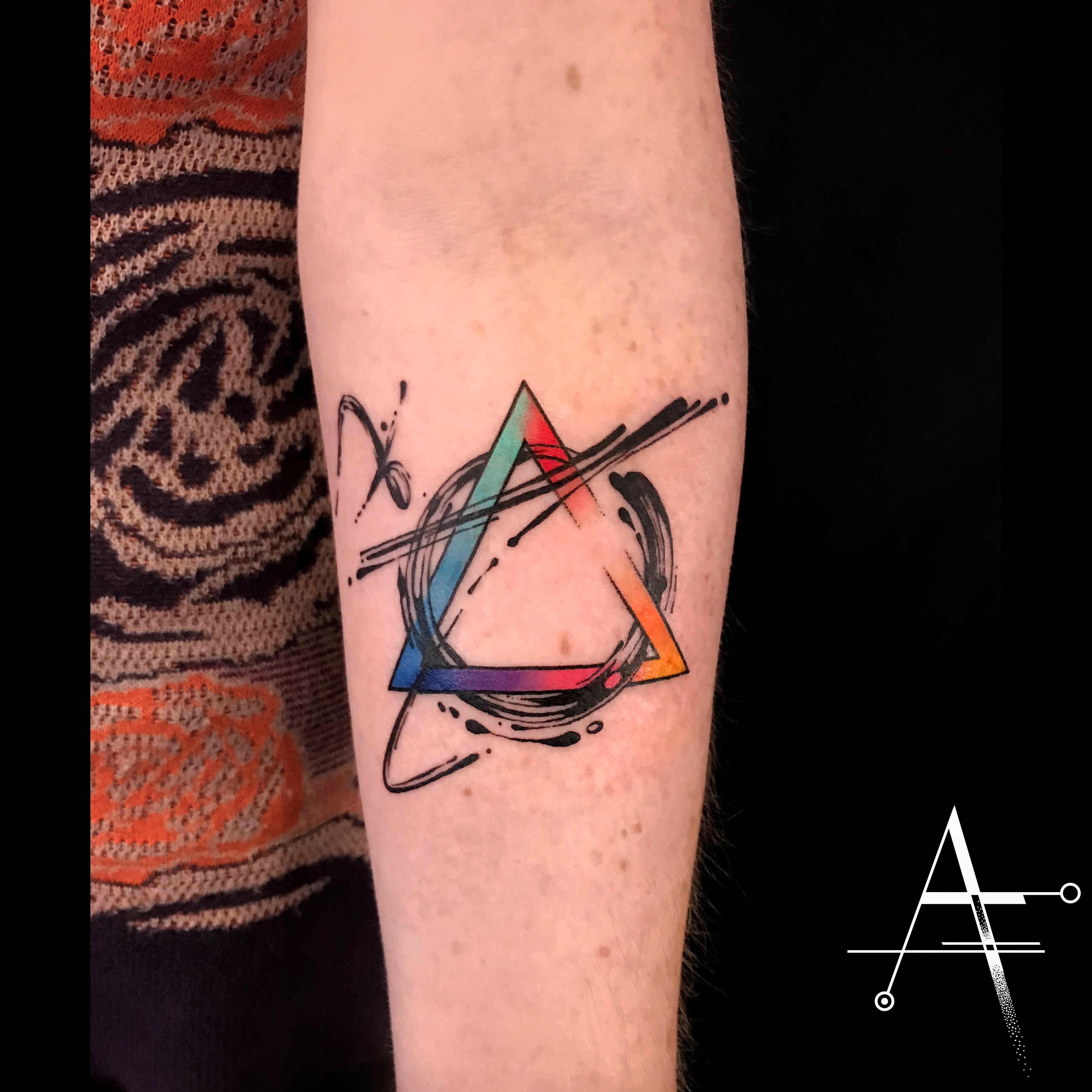 Moon circle triangle tattoo design image Vector Image