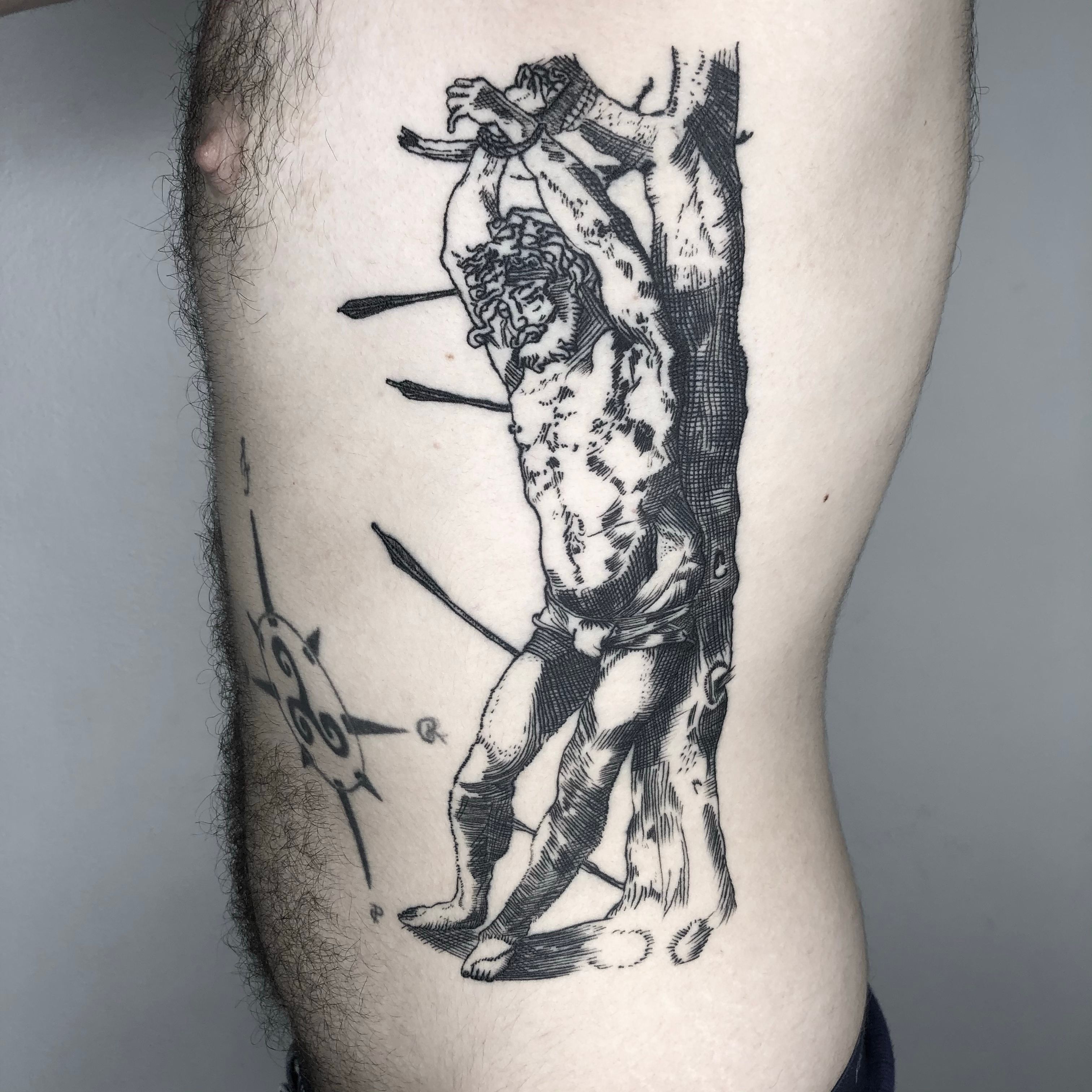 Dortwork style calf piece inspired on The Martyrdom of