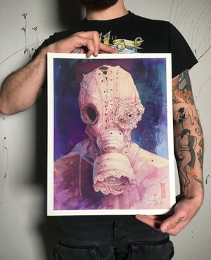 I have original prints of my watercolor works Size A3Paper: Fomei Collection Cotton Textured 240gsm ...#junitattssart #watercolor #gasmask #covid_19 #covidart #print #printartтт