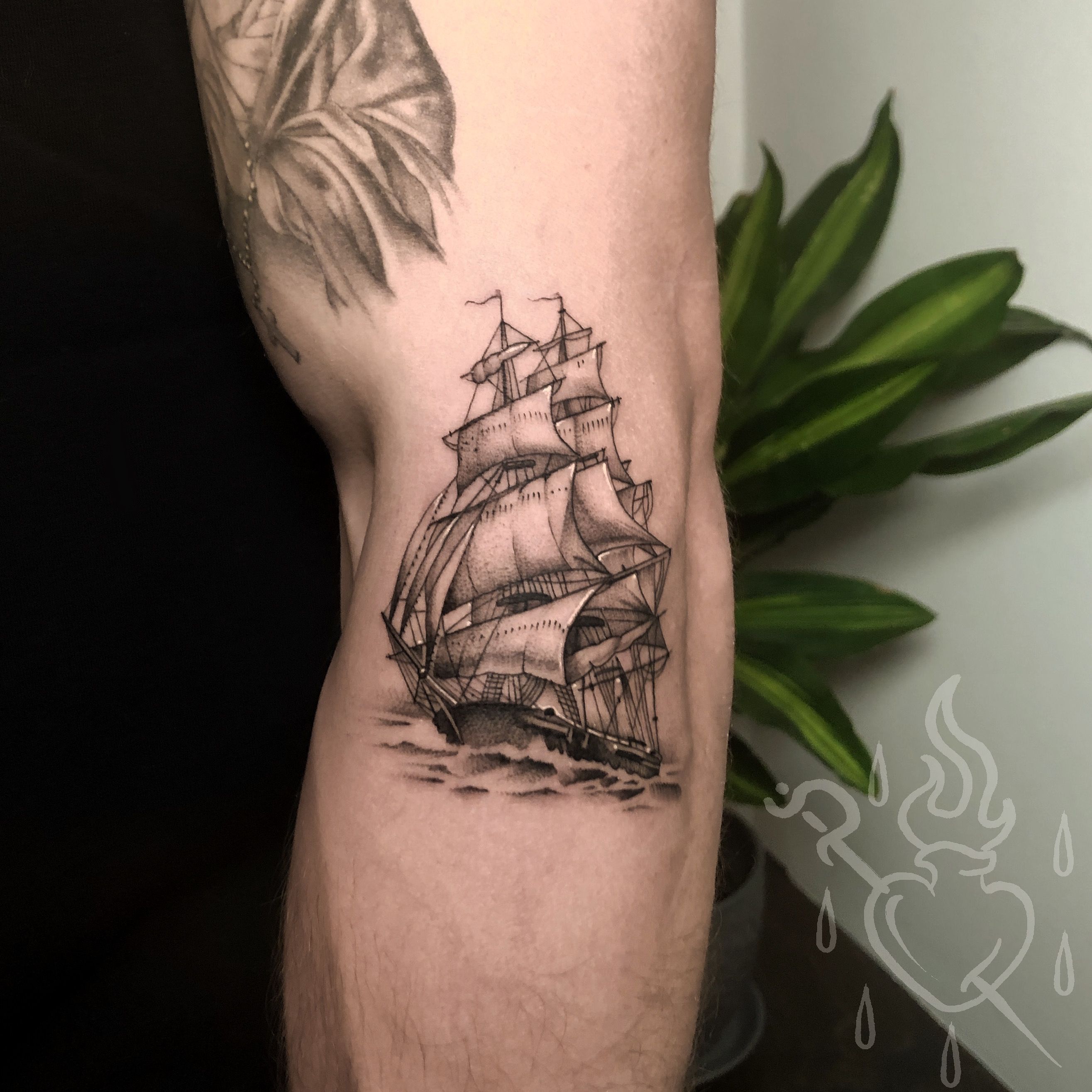 small ships | Ship tattoo, Fantasy map, Pirate ship tattoos