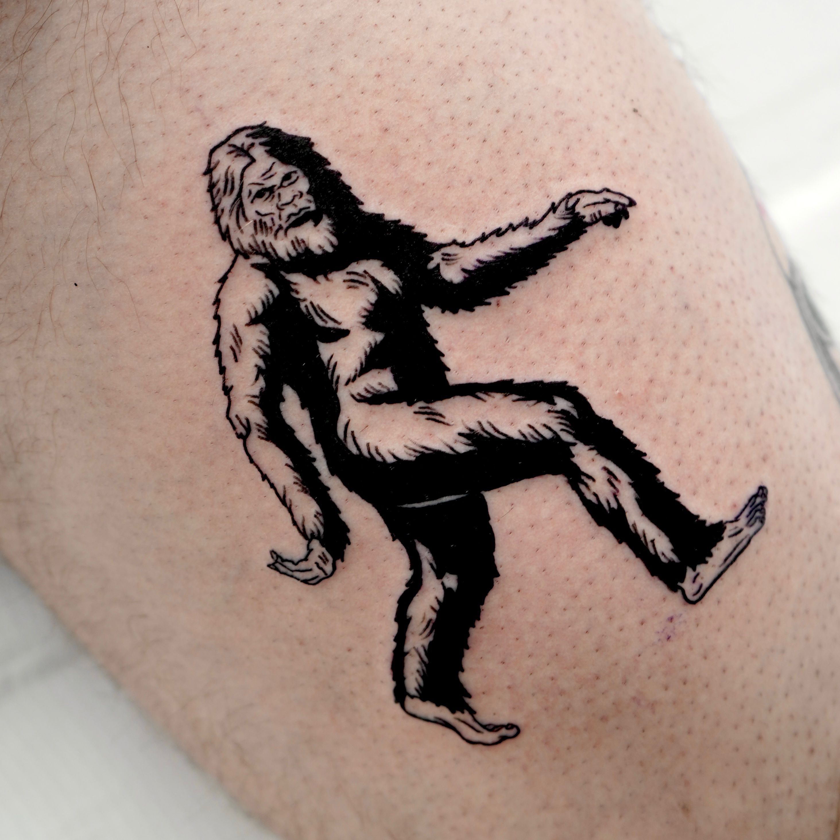 Illustrative Bigfoot Monster Tattoo • Tattoodo