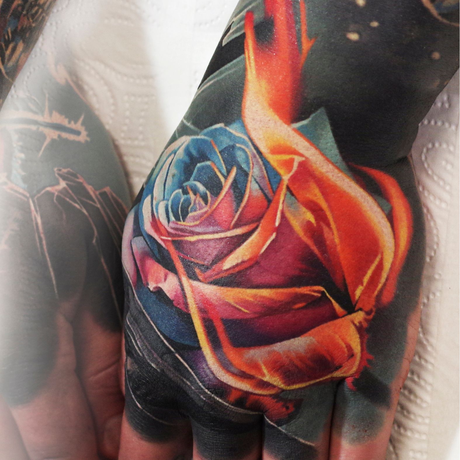 Tattoo uploaded by Tommy Lee Hellberg  Burning rose   Tattoodo