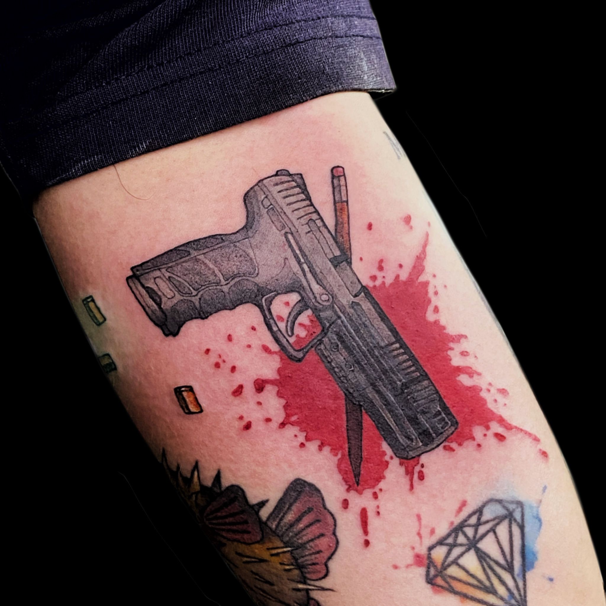 TATTOO ME on Tumblr: Guns 😝 shoot me now #johanespinoza #tattoome21.es  #tattoome #fuengirola #tattoomalaga #tattoofuengirola #tattoo #tattoos...