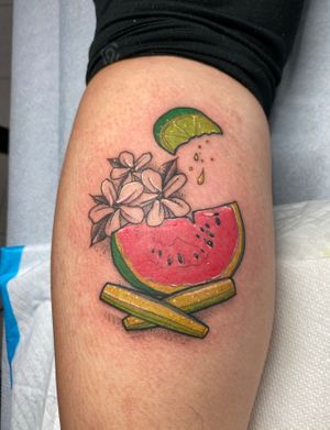 Star Jasmine with a little Mexican culture Sal y Limon! #chicago #chicagotattoo #chicagotattooartist #chicagotattooshops  #royalflesh #royalfleshtattoo #tattooshop #midwest 