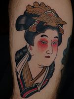 Tattoo by Sven Anholt #SvenAnholt #Anholttattoo #Benzaiten #Saraswati #deity #goddess #bird #crown #japanese