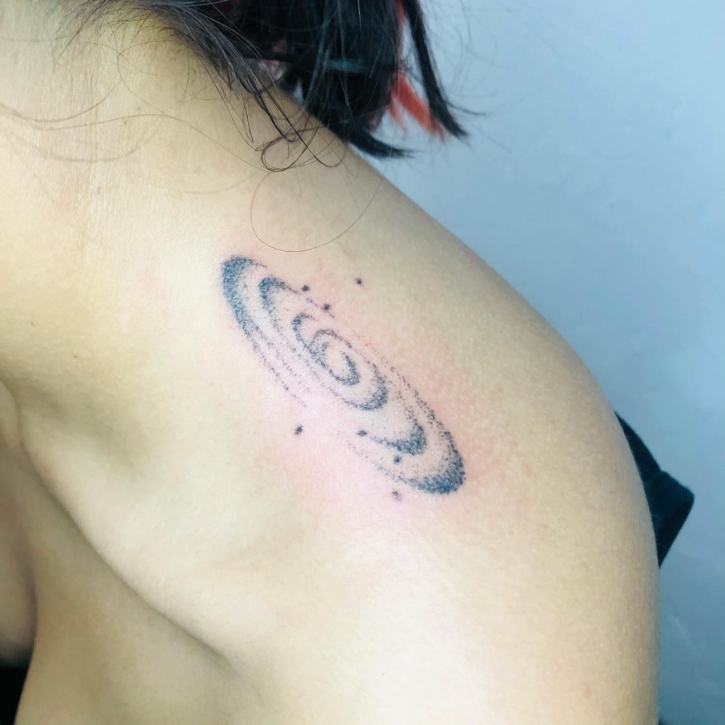 Andromeda galaxy tattoo on the right forearm  Galaxy tattoo Planet tattoos  Universe tattoo