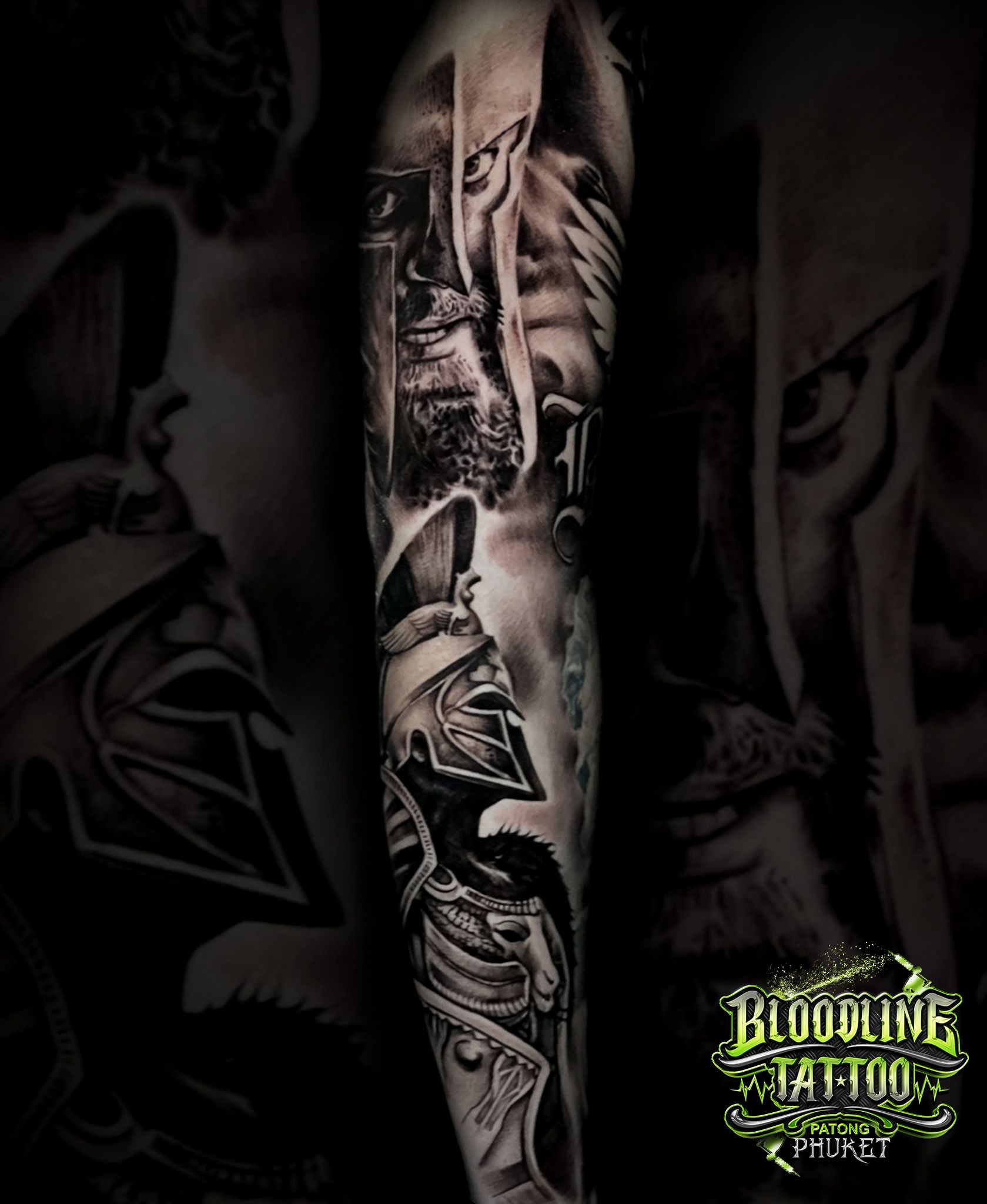 Tattoo uploaded by Bloodline Tattoo Phuket  Spartan Arm Sleeve  Tattoodo