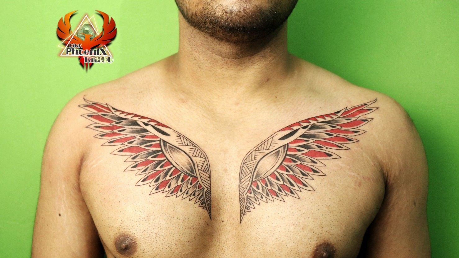 Half Back Temporary Tattoos Black Angel Wing Sword Chest Waterproof Fake  Sticker | eBay