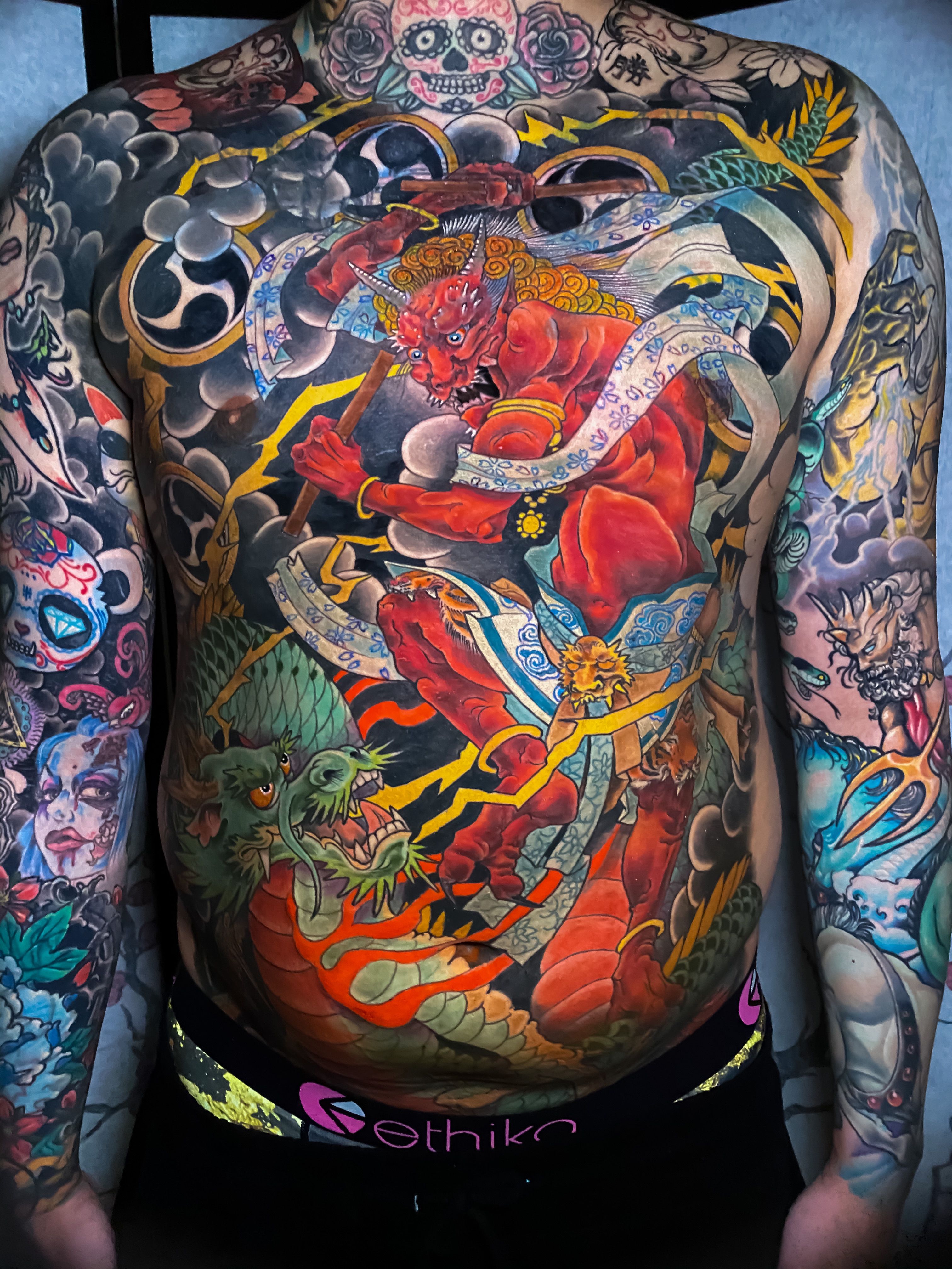 Raijin-thunder god for @george_chronicink_ • • • • • #tattoo #tatt#tatts#tattoolife#ink#inked#inkedskin#bodyart#art#artwork#asianart#asianstyle#asianstyletattoo#…