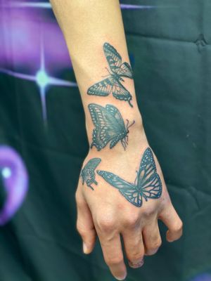 Butterflies on the hand 
