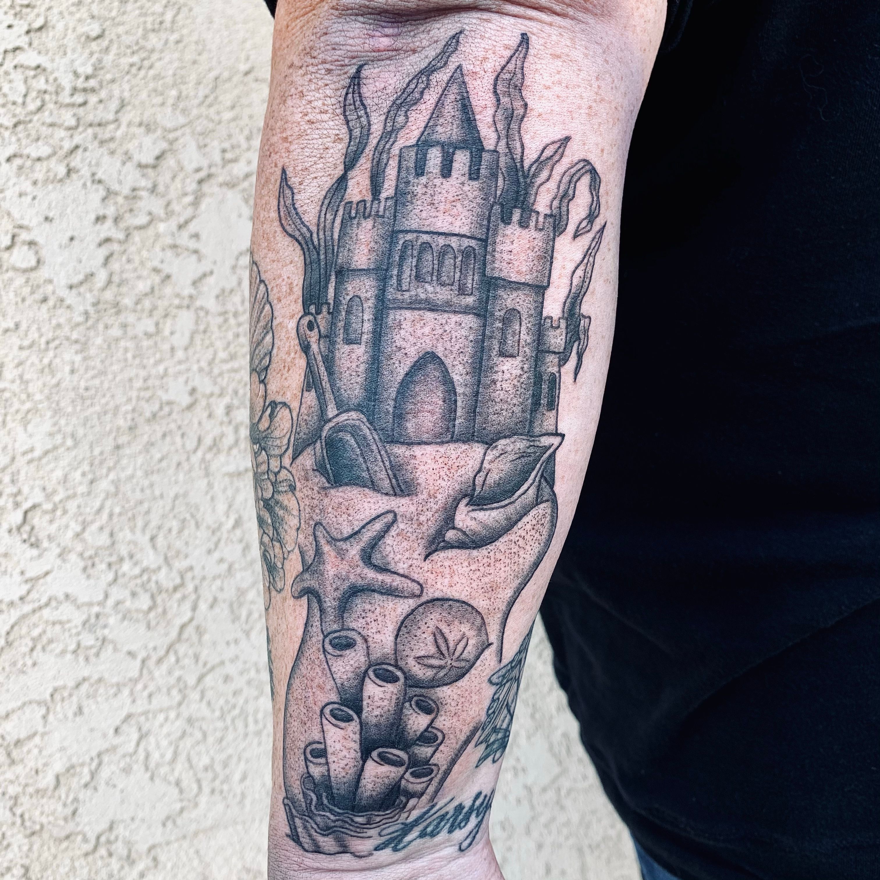 Sandcastle tattoo  Castle tattoo Tattoos Skull tattoo