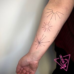Hand-Poked NASA Plaque Radial Pattern Tattoo by Pokeyhontas @ KTREW Tattoo - Birmingham, UK #nasaplaque #radialpattern #handpokedtattoo #handpoke #stickandpoke #spacetattoo