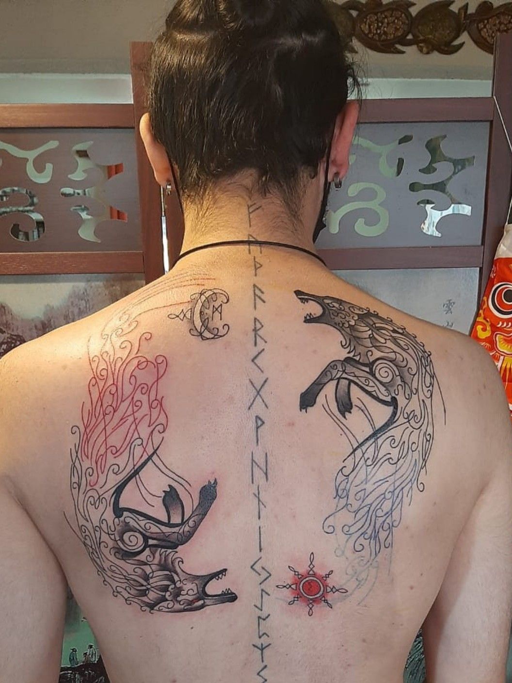 Hati and Skoll tattoo in 2023  Viking tattoos Norse tattoo Viking rune  tattoo