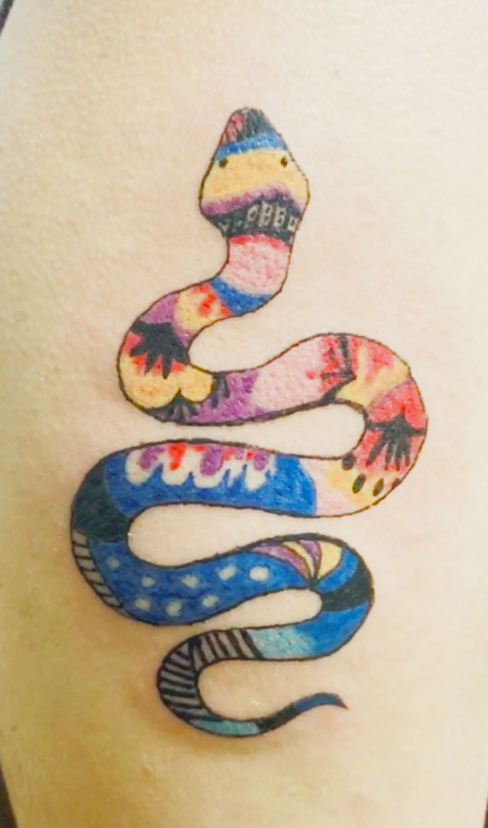 Tattoo uploaded by @zezitattoo_1 • Color tattoo snake. Original Design • Tattoodo