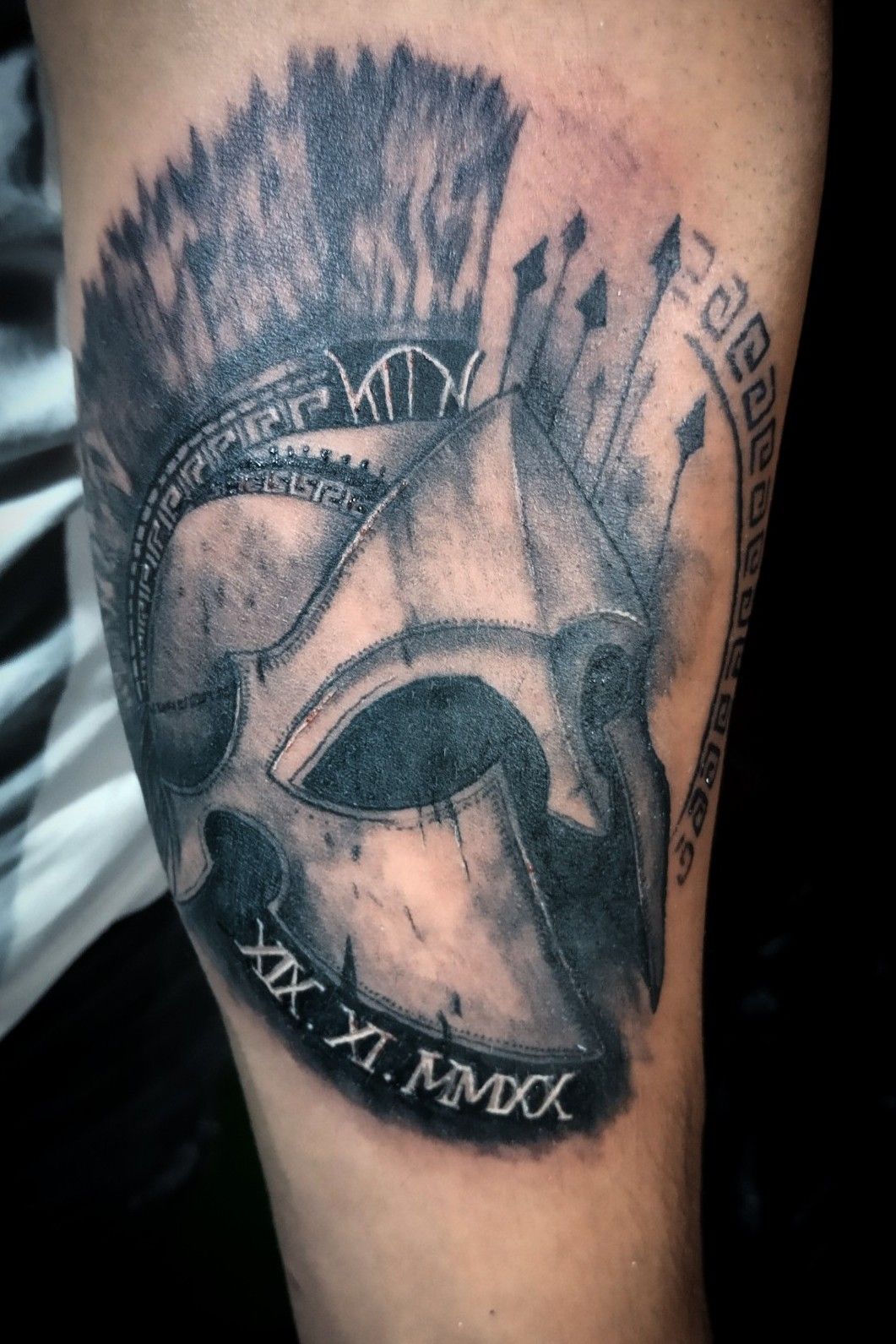 The spartan tattoo is symbol of power and courage 🔥 Artist @myblack_canvas  . . . . . . . . . . . #spartan #spartantattoo #travelling... | Instagram
