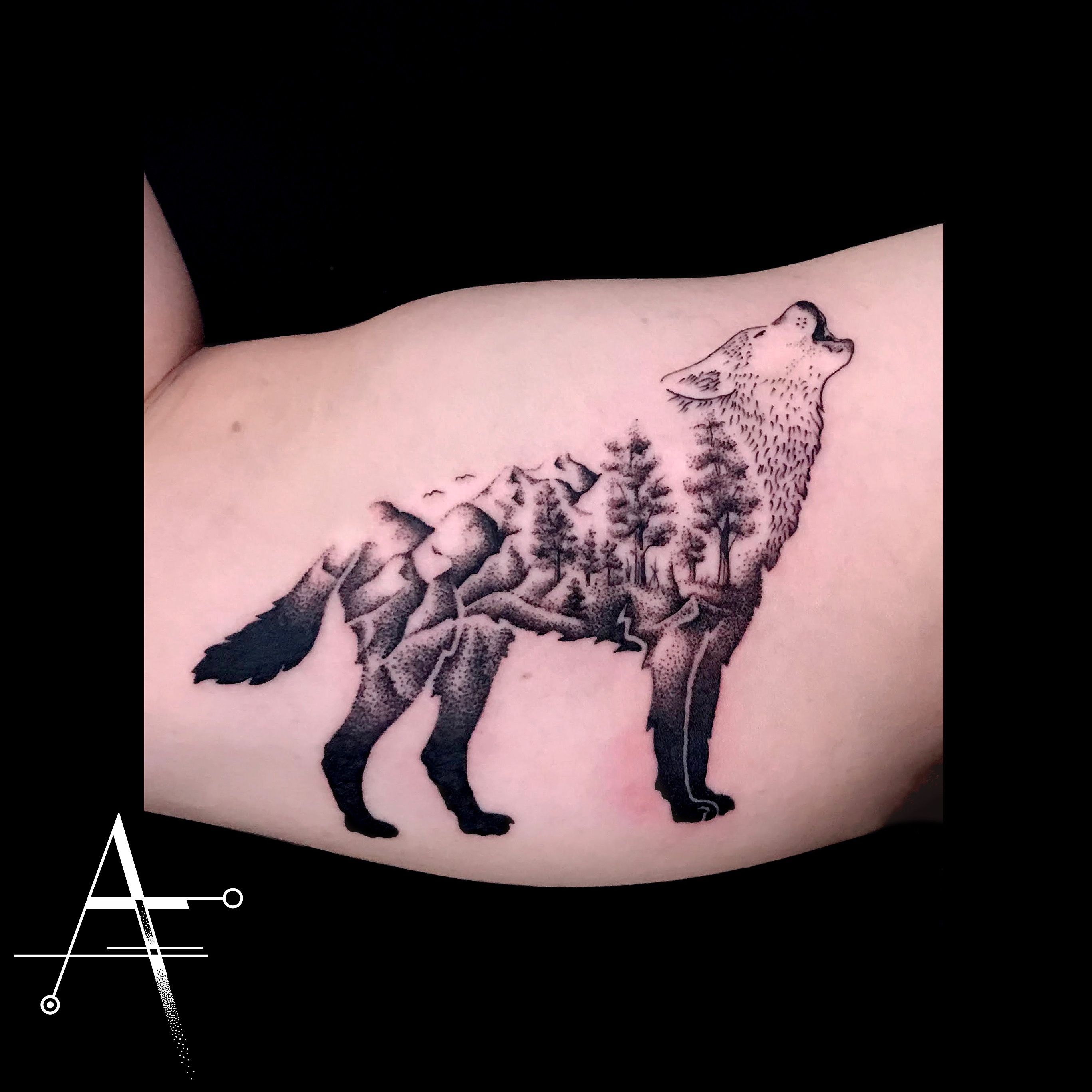 WALKING WOLF Temporary Tattoo, Wolf Tattoo, Temporary Tattoo, Fake Tattoo,  Black Tattoo, Animal Tattoo, Artist Drawing, Gift Idea - Etsy