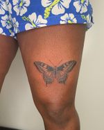 Butterfly tattoo by Galen Bryce #GalenBryce #butterfly #wings #insect #illustrative #darkskintattoo #darkskinbodyart