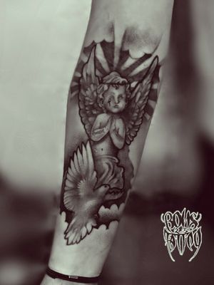 Angel tattoo by:BonsTattoo 