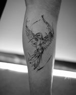 sketch style bird tattoo