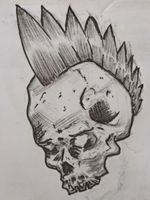 Punk Skull #tattoosketch #sketch #punk #punk'snotdead #punkskull #penwork #ink #inked #inkmag 