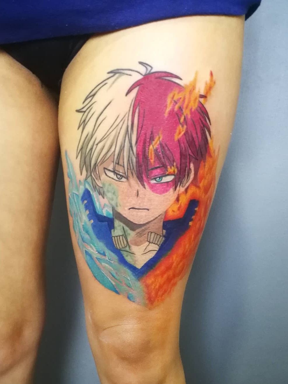 Anime Tattoo  Todoroki from My Hero Academia  Character design Disney  watercolor tattoo Watercolor tattoo artists