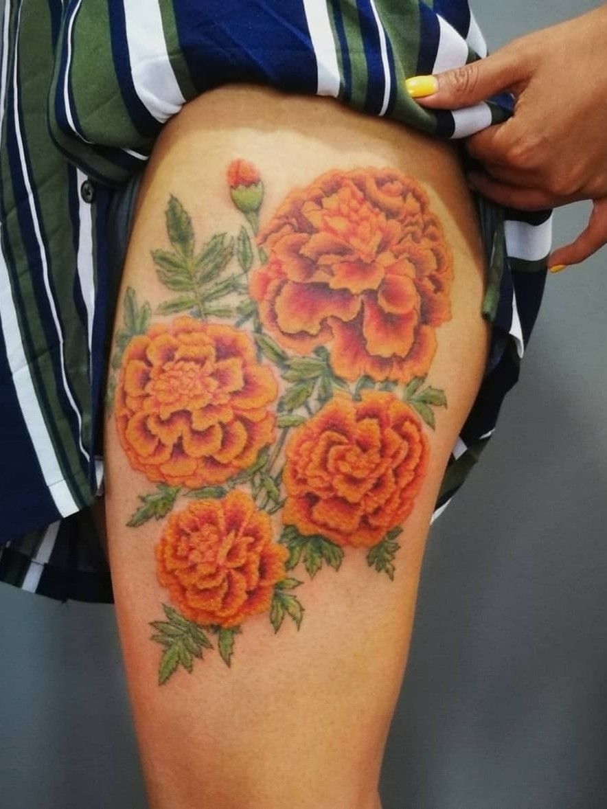 82 Stunning Marigold Tattoo Designs with Meanings and Ideas