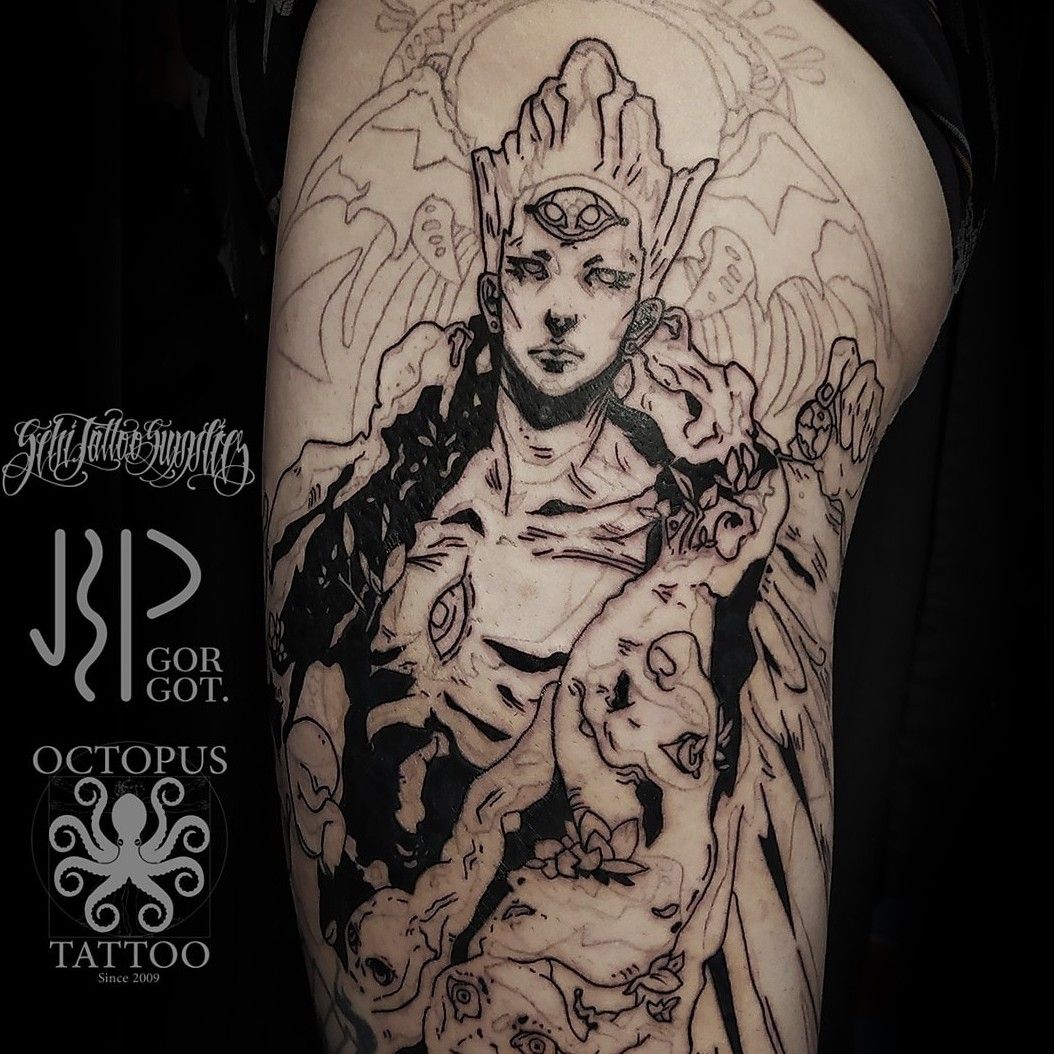 My Hades tattoo performed by httpstwittercommydearmarshal   rHadesTheGame