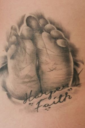 My daughters feet (tattooed from a B&W photo