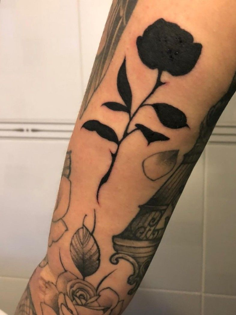 Blackout rose tattoo by Alex Attg - Tattoogrid.net