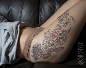 Floral thigh cover-up