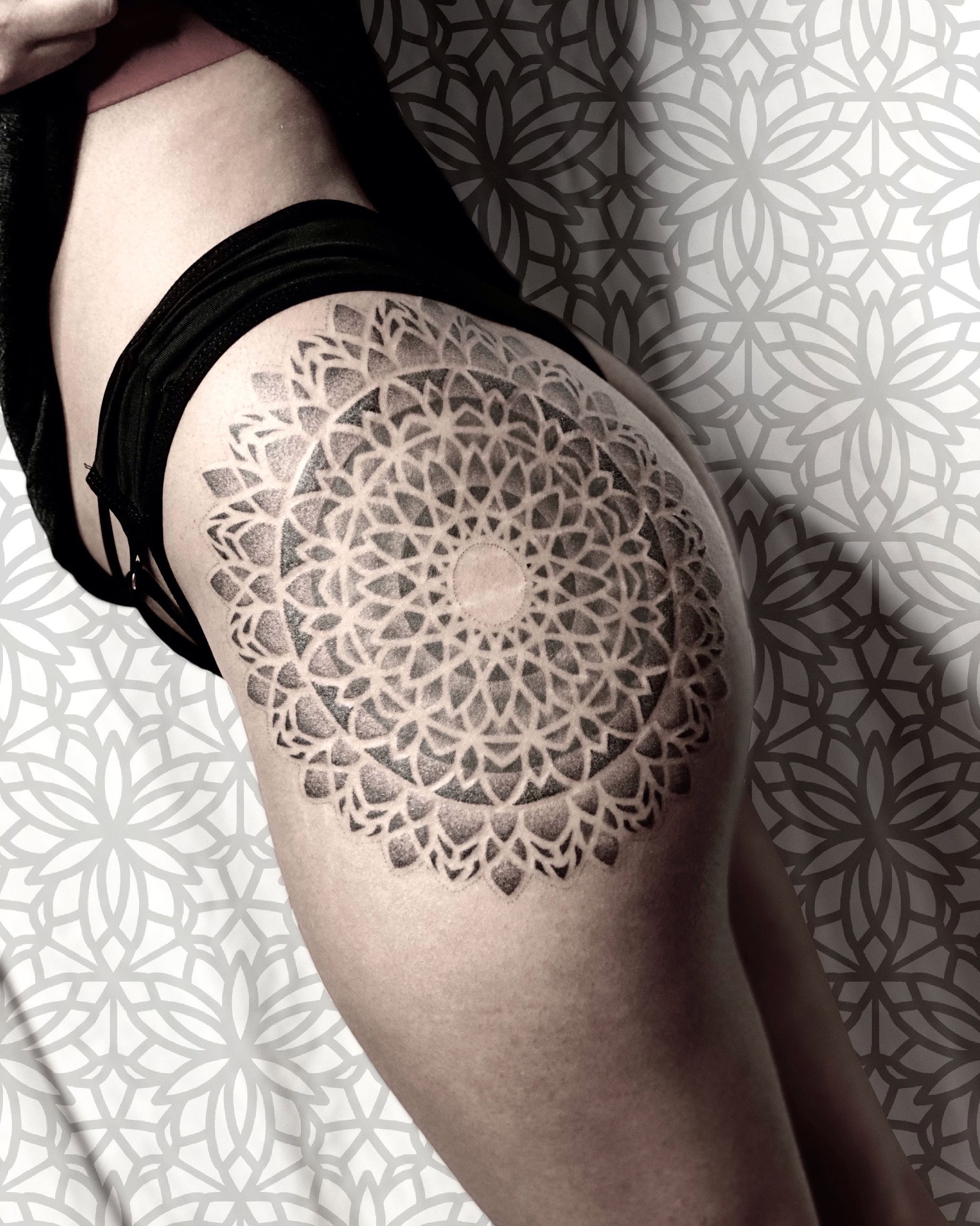 Gingham Doily Heart Traditional Tattoo Flash